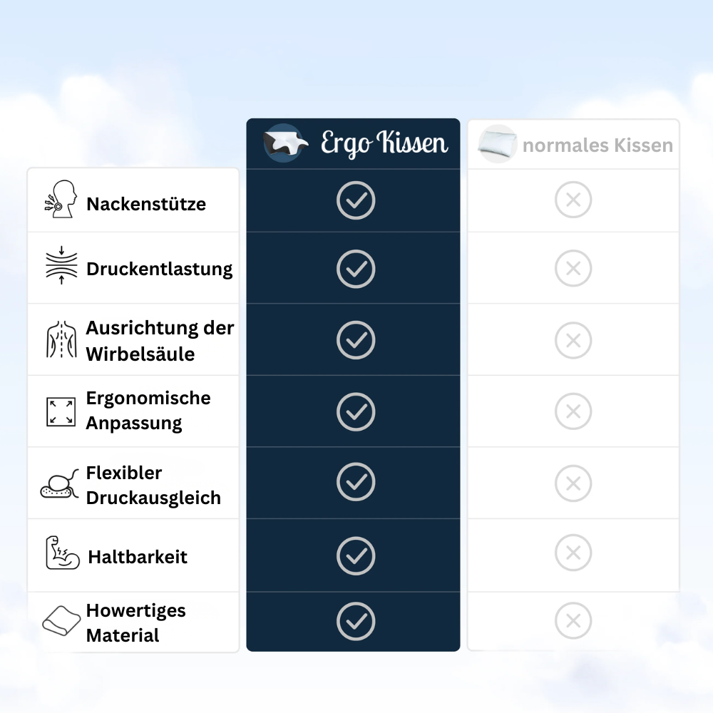 Ergonomisches Kopf- & Nackenstützkissen